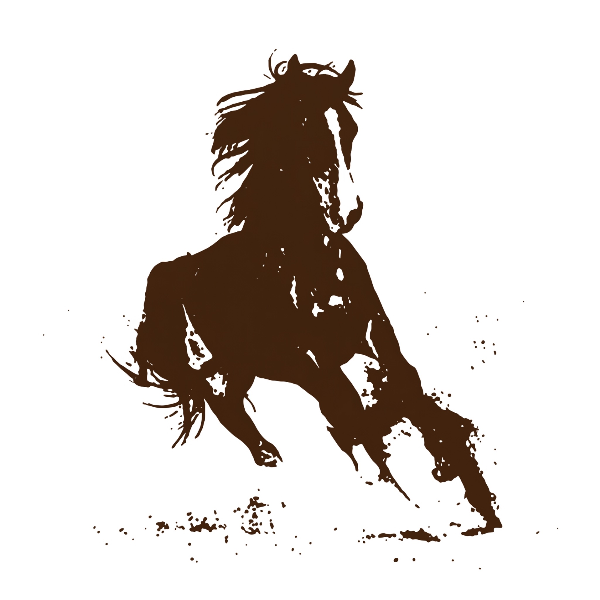 Caballo café al galope