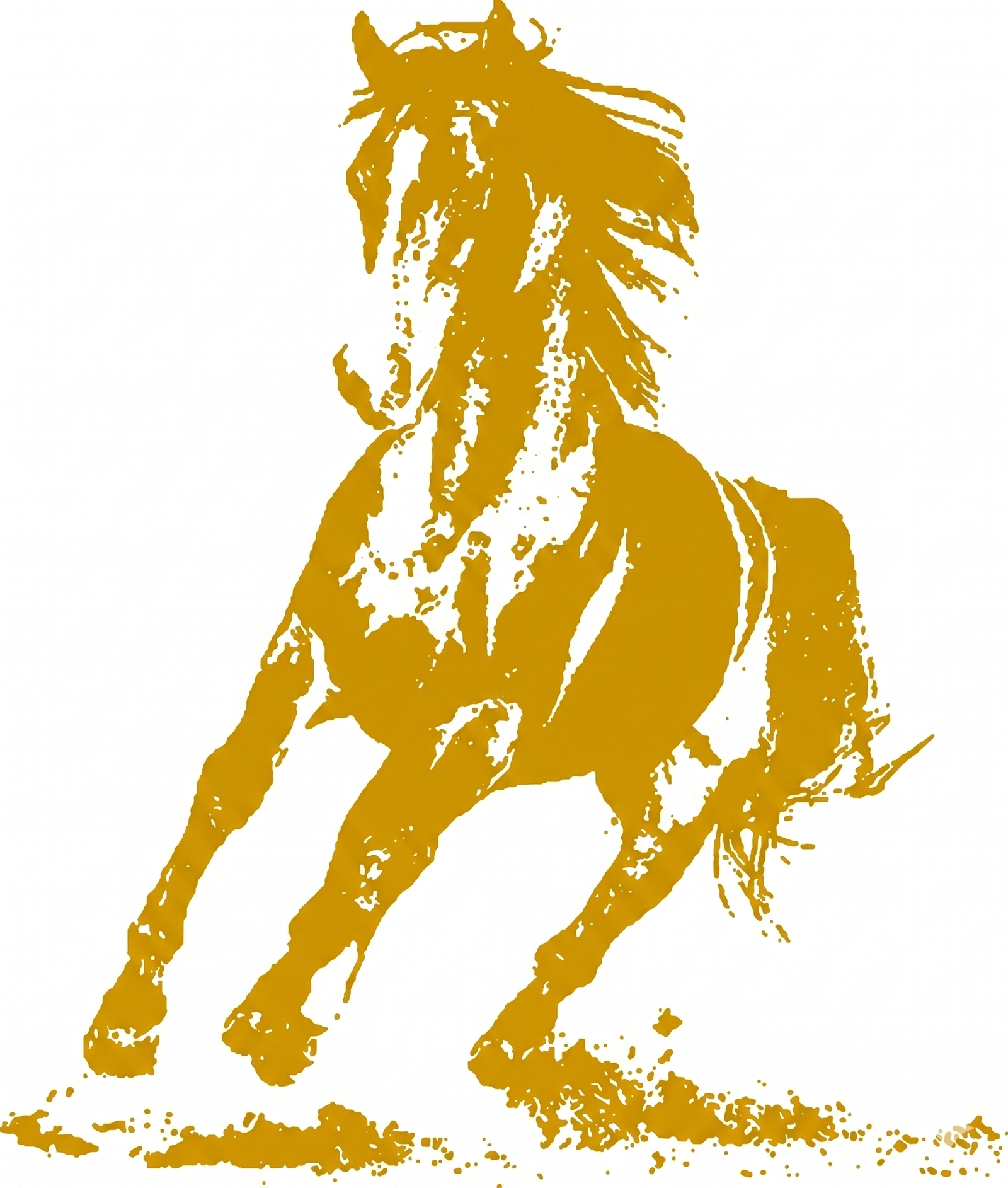 Caballo dorado al galope